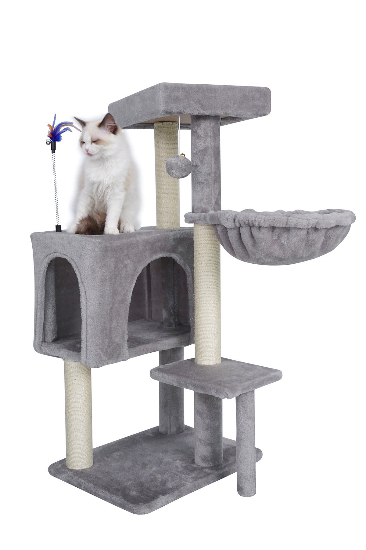 POHJOLAN LEMMIKKITARVIKE Kissan kiipeily-/raapimispuu 90 cm, vaalean harmaa