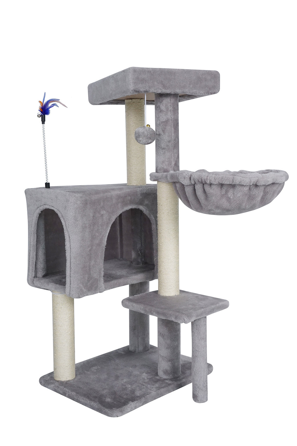POHJOLAN LEMMIKKITARVIKE Kissan kiipeily-/raapimispuu 90 cm, vaalean harmaa