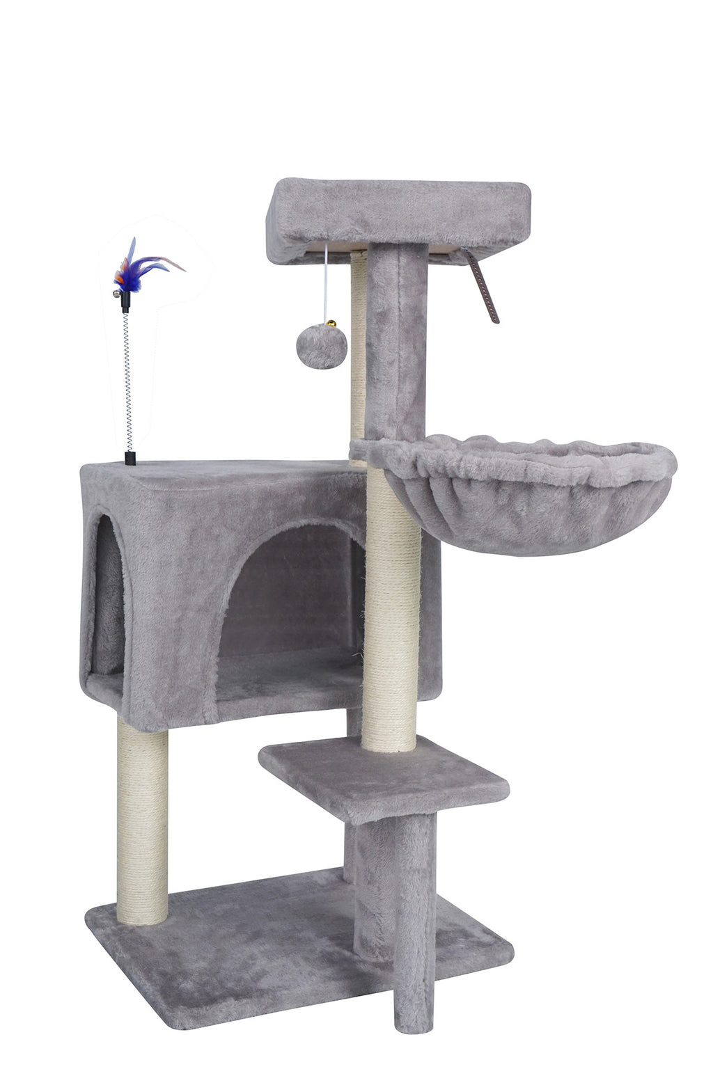 POHJOLAN LEMMIKKITARVIKE Kissan kiipeily-/raapimispuu 90 cm, vaalean harmaa