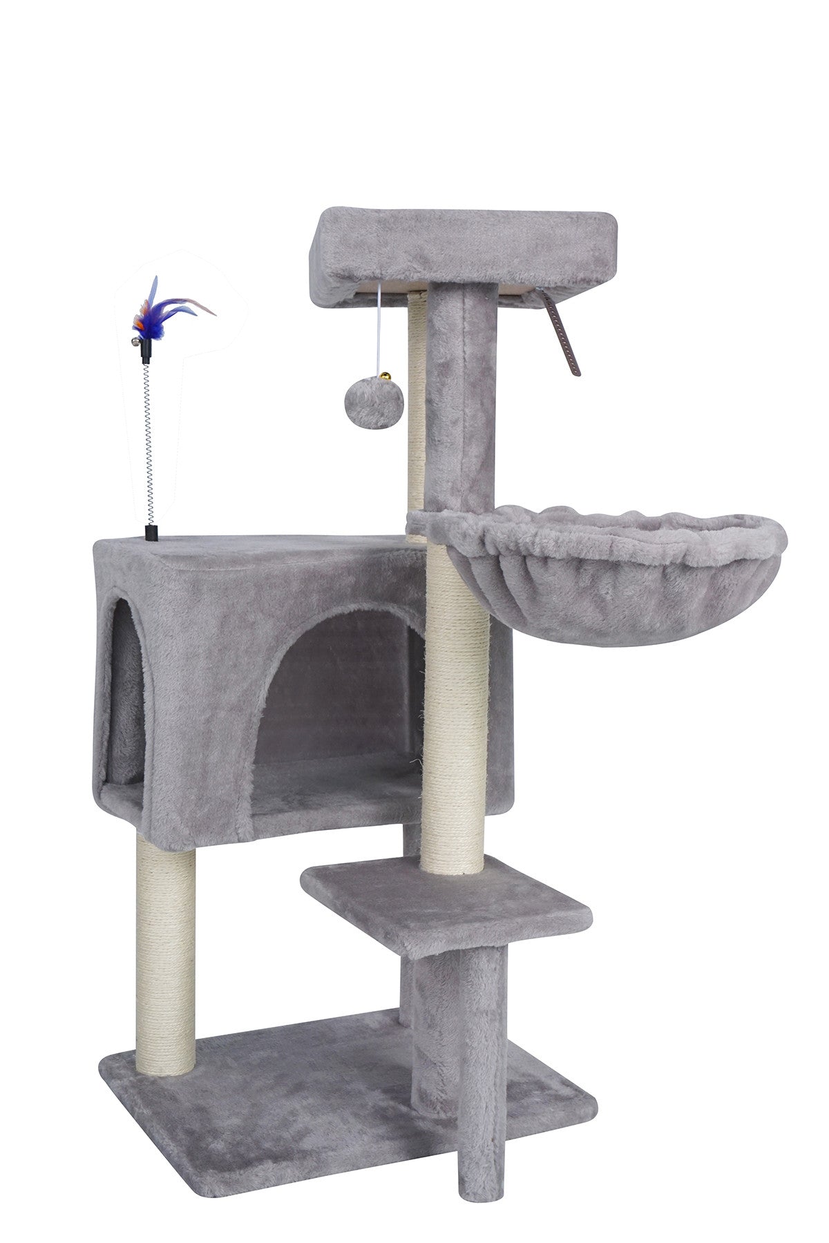 POHJOLAN LEMMIKKITARVIKE Kissan kiipeily-/raapimispuu 90 cm, vaalean harmaa
