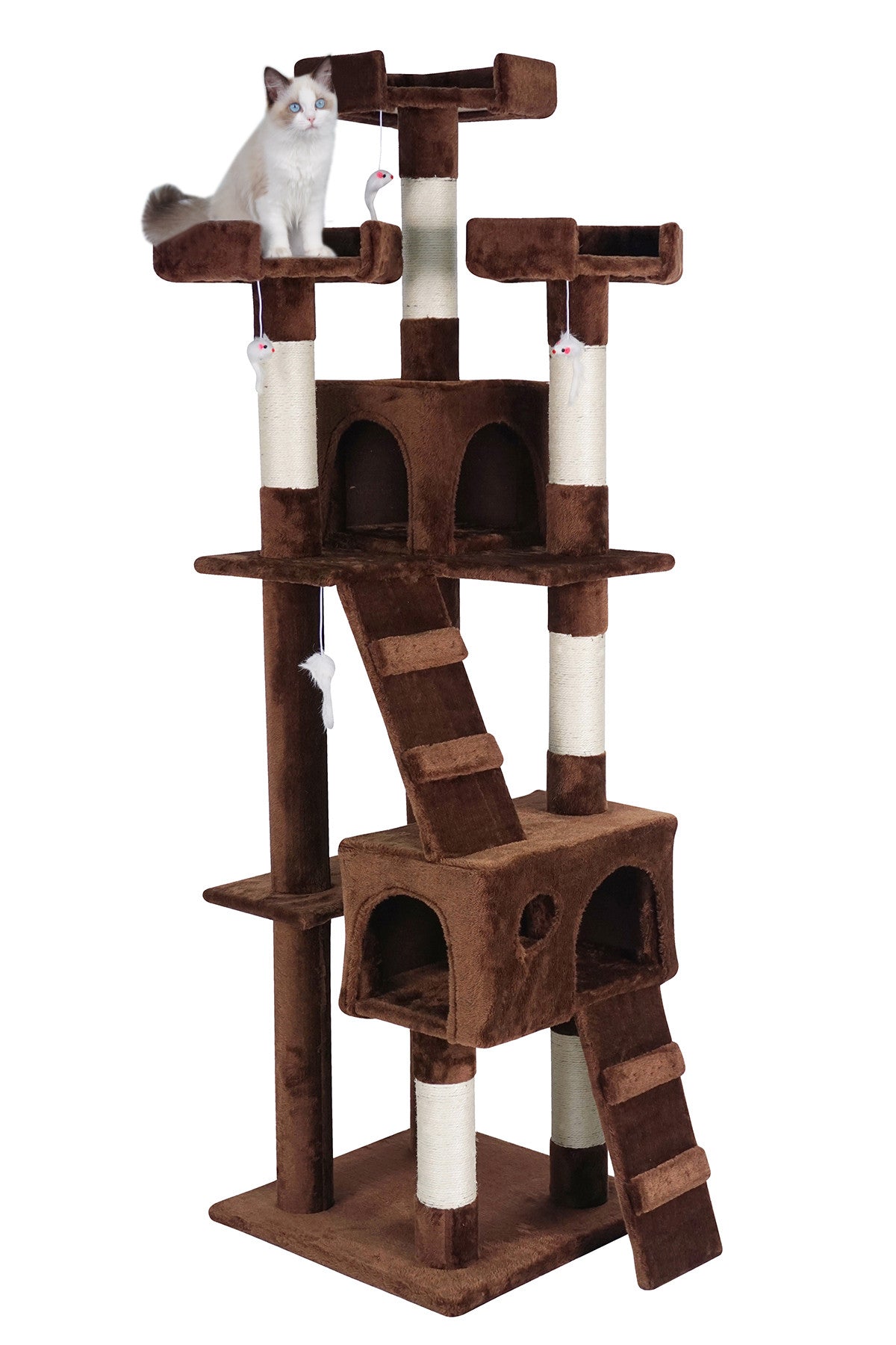 POHJOLAN LEMMIKKITARVIKE Kissan kiipeily-/raapimispuu 170 cm, ruskea