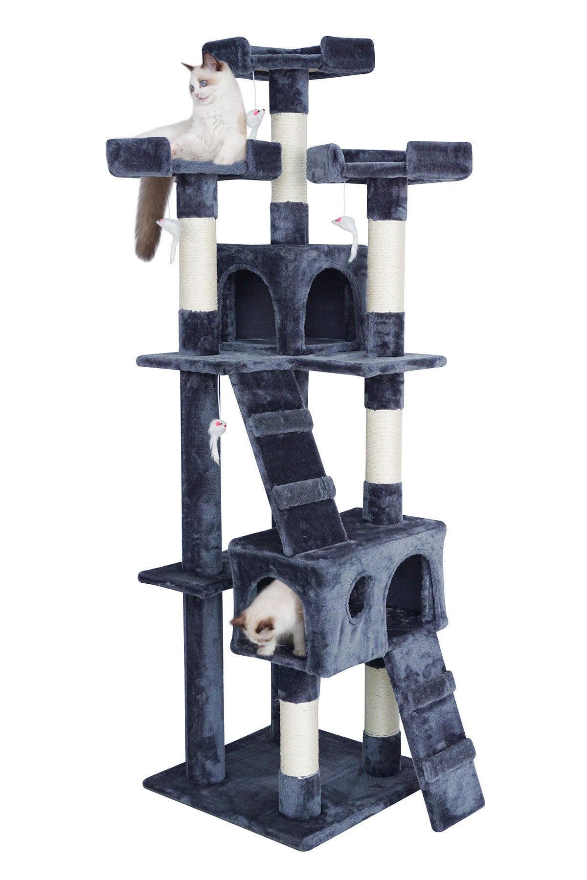 POHJOLAN LEMMIKKITARVIKE Kissan kiipeily-/raapimispuu 170 cm, Tumman Harmaa