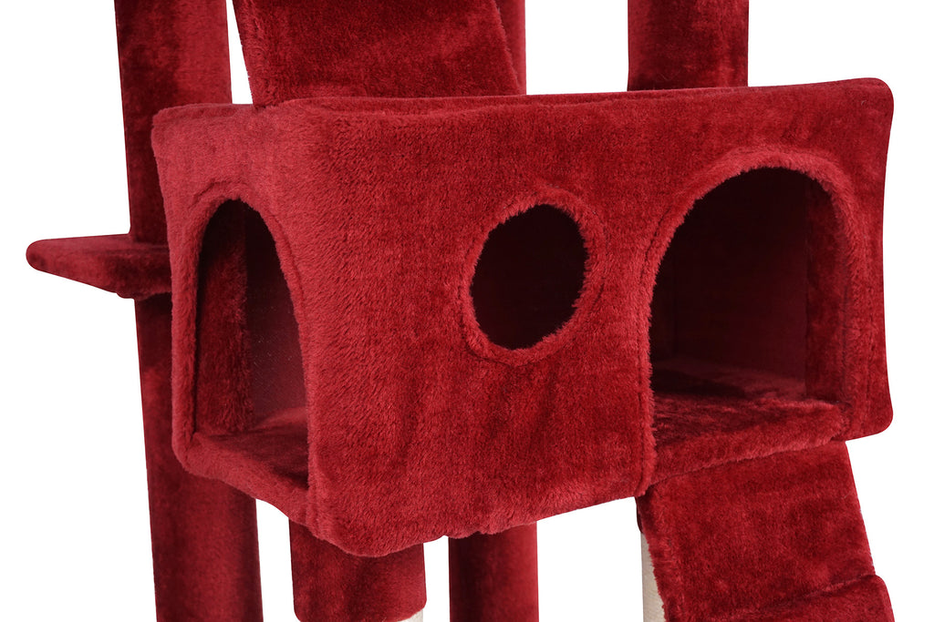 POHJOLAN LEMMIKKITARVIKE Kissan kiipeily-/raapimispuu 170 cm, viininpunainen