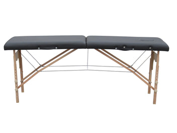 Hierontapöytä 186 x 60 cm, musta – taitettava, puurunko, 250 kg