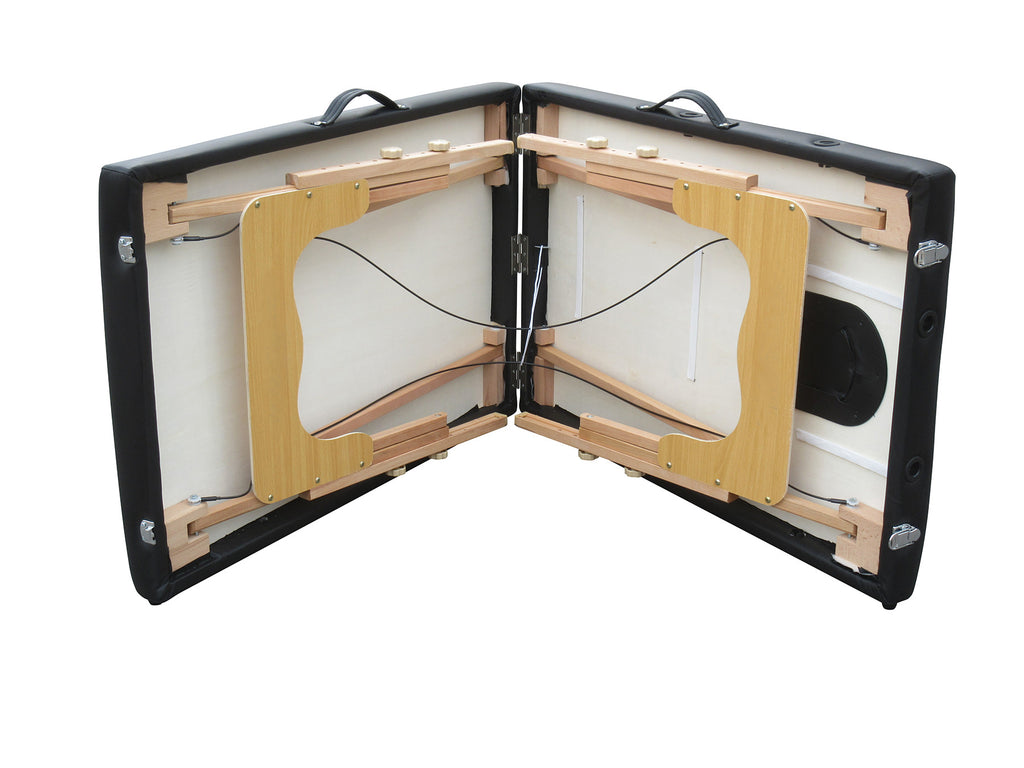 POHJOLAN URHEILUTARVIKE Taitettava Hierontapöytä Basic Puu 2V, 186x60cm, Musta