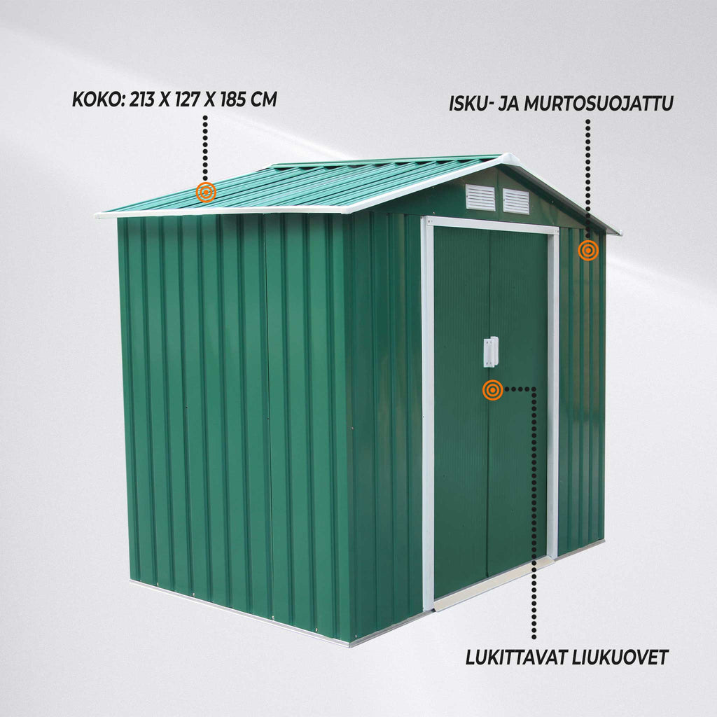 FORNORTH PIHAVARASTO 213x127cm, 2.71m2, green + sokkeli