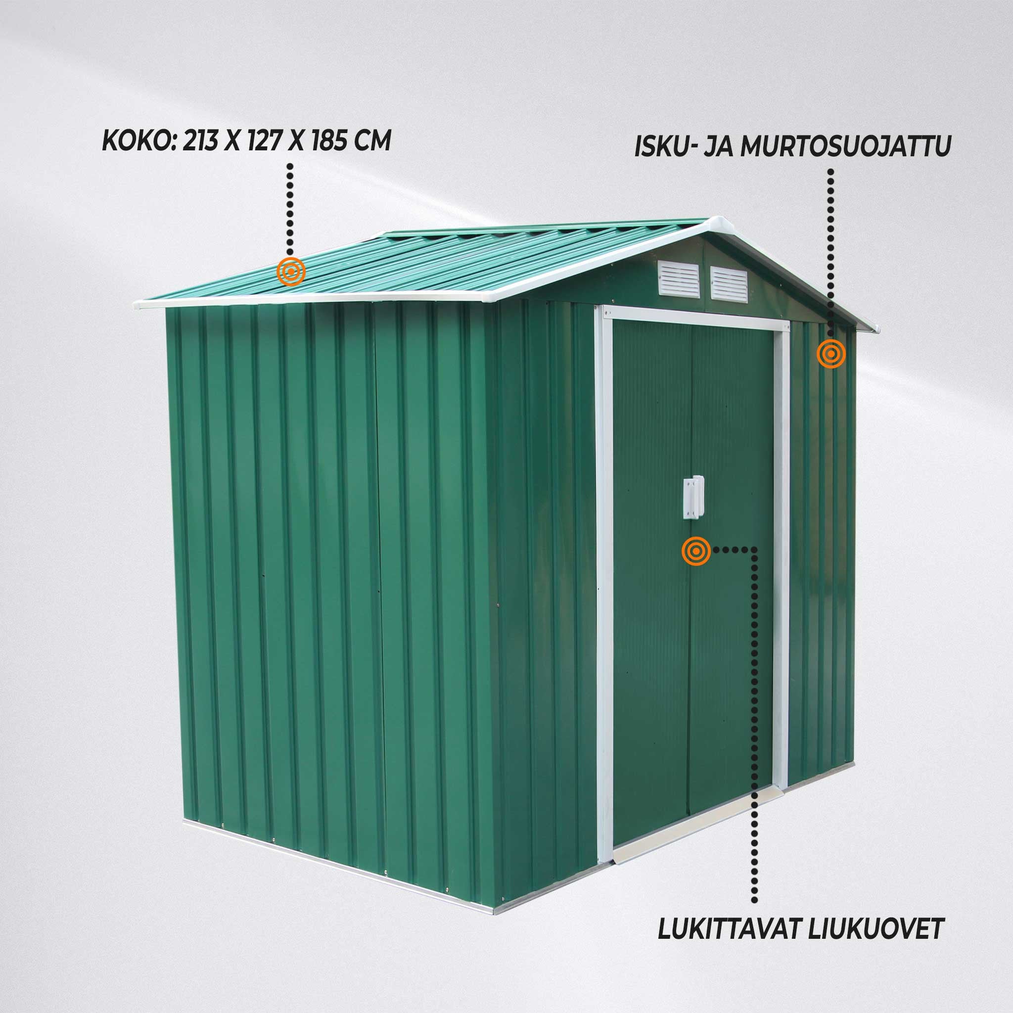 FORNORTH PIHAVARASTO 213x127cm, 2.71m2, green + sokkeli