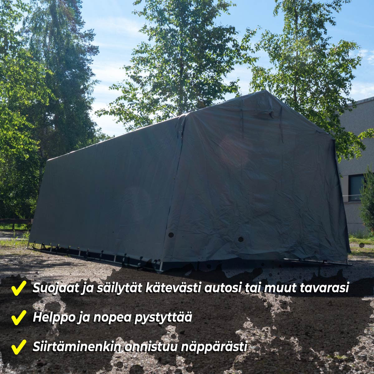 FORNORTH PRESSUTALLI 2,7X5,1M, VAALEANHARMAA 350G PVC