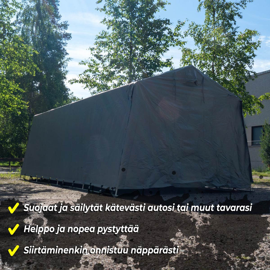 Pressutalli 2,7X5,1M, Vaaleanharmaa 350G Pvc