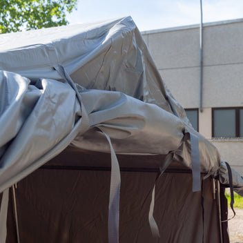 Trycksatt skjul 2,7 x 5,1 m, ljusgrå 350 g PVC
