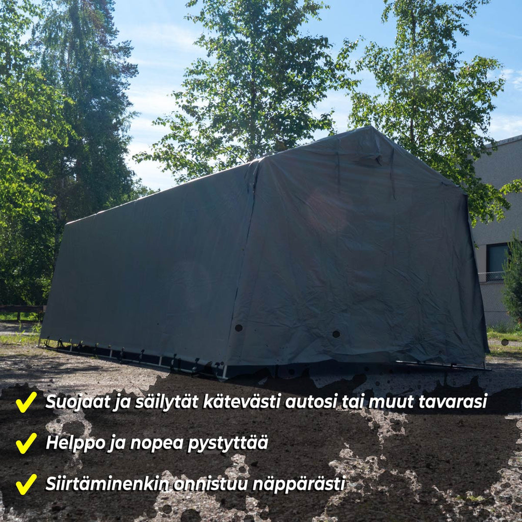 FORNORTH PRESSUTALLI 3,4X7M, VAALEANHARMAA 350G PVC