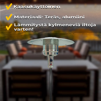Terrassvärmare Stand Patio 13Kw Gasdriven, svart