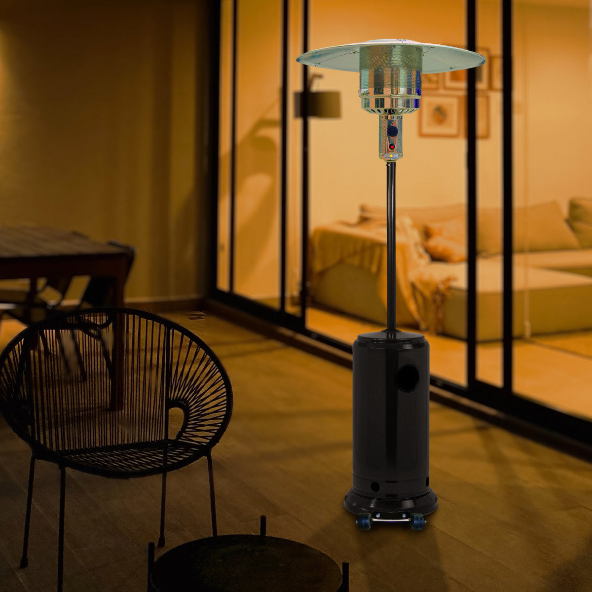 FORNORTH TERASSILÄMMITIN STAND PATIO 13KW KAASUKÄYTTÖINEN, MUSTA