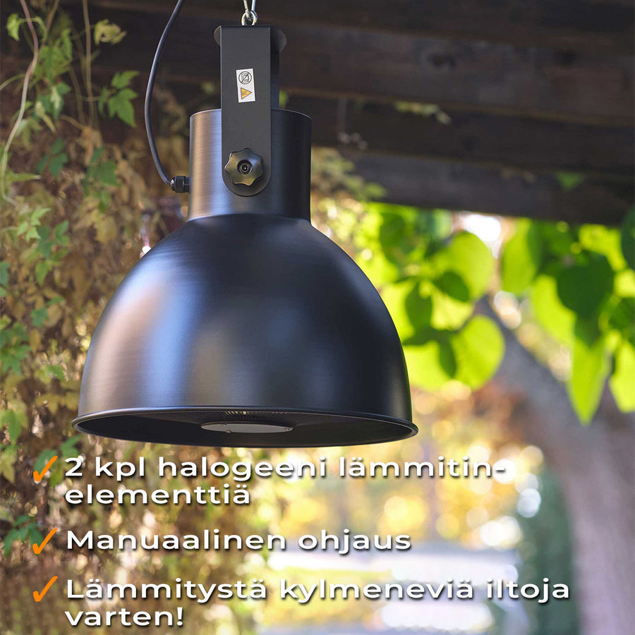 Terassilämmitin Ceiling Heater Premium 2000W, Musta