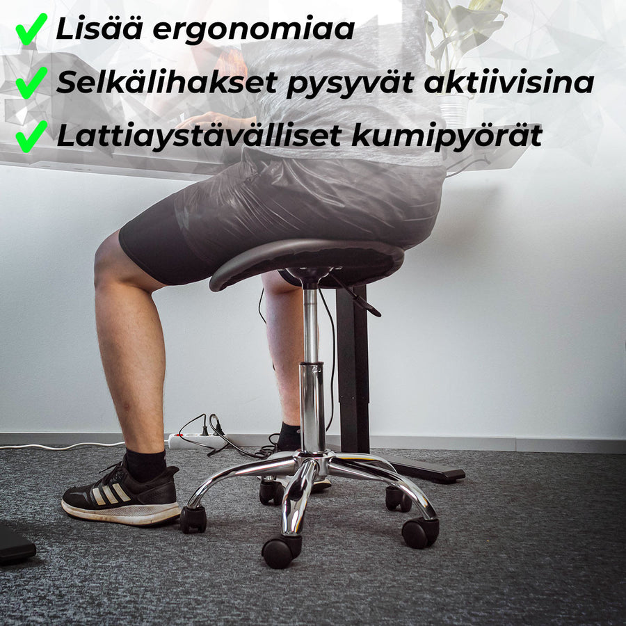 Komfortabel sadelstol, grå