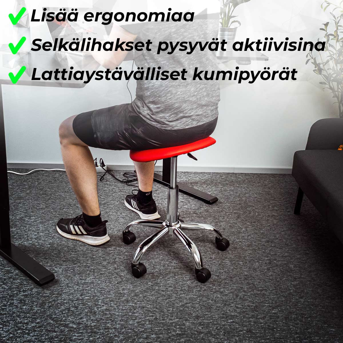 Sadelstol Comfort, röd