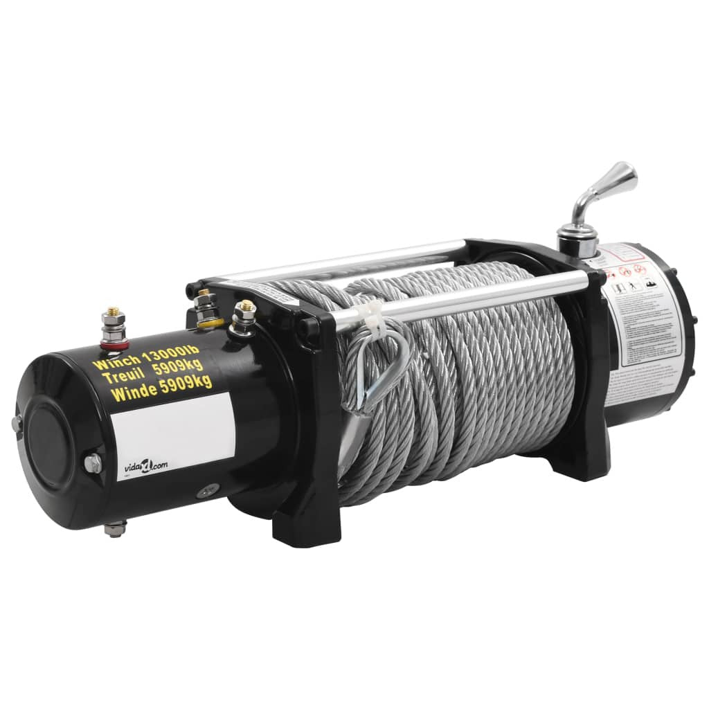 Elektrisk vinsch 12V 5909 kg / 13000 LBS, 26 m kabel