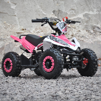 Barnmönster 49cc – justerbar hastighet, automatväxel, skivbromsar, rosa