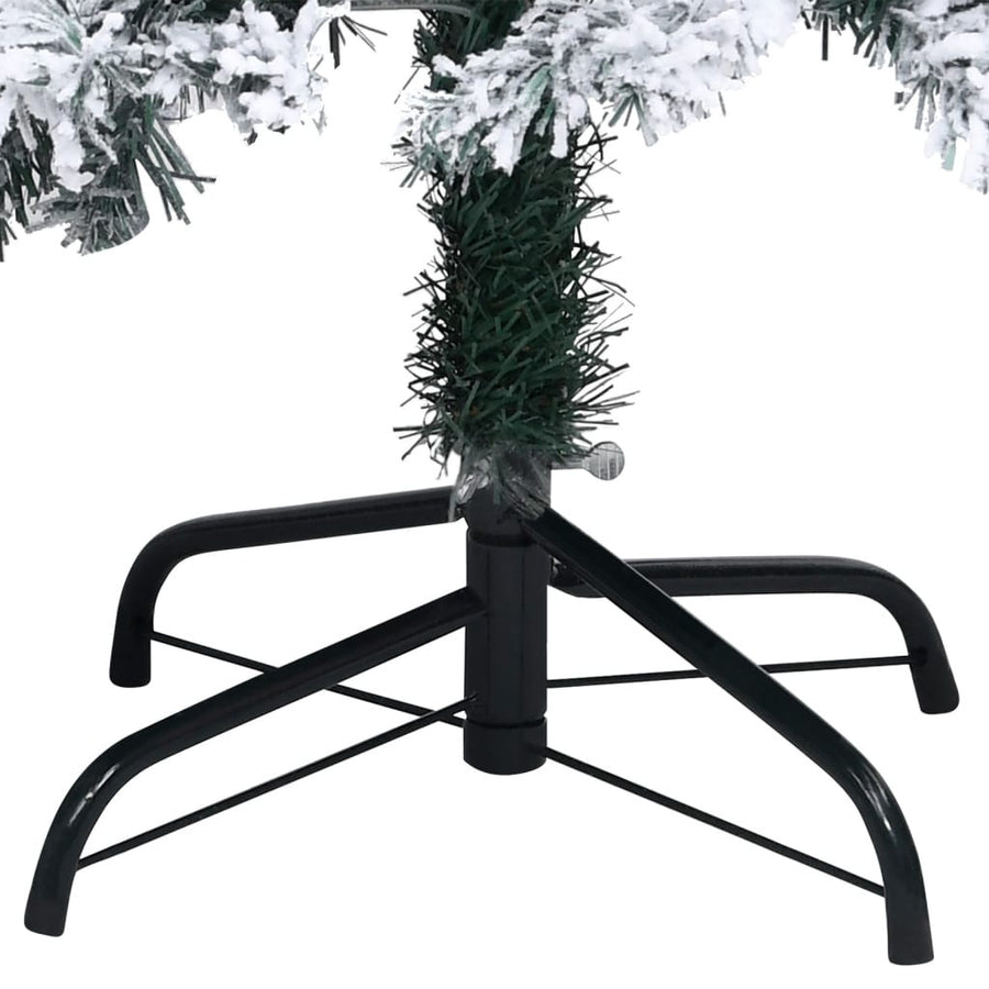 Smal konstgjord julgran med snöspray, grön, 120 cm, PVC