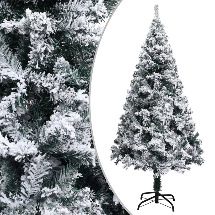 Smal konstgjord julgran med snöspray, grön, 120 cm, PVC