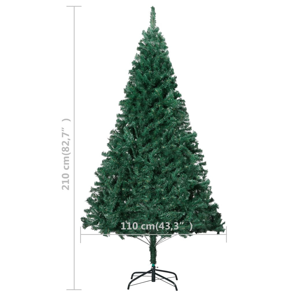 Tekojoulukuusi palloilla esivalaistu vihreä 210 cm PVC