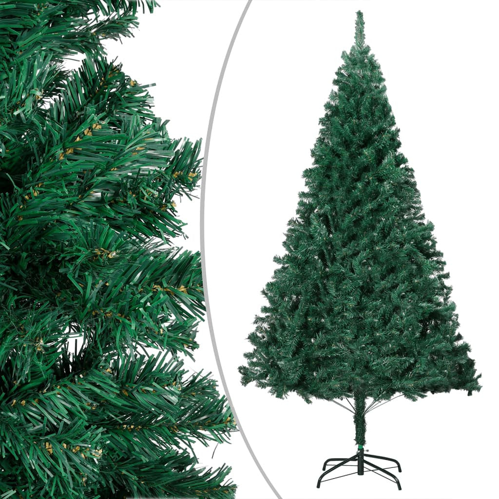 Tekojoulukuusi palloilla esivalaistu vihreä 210 cm PVC
