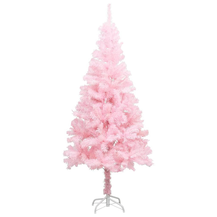 Konstgjord julgran på stativ, rosa, 240 cm, PVC