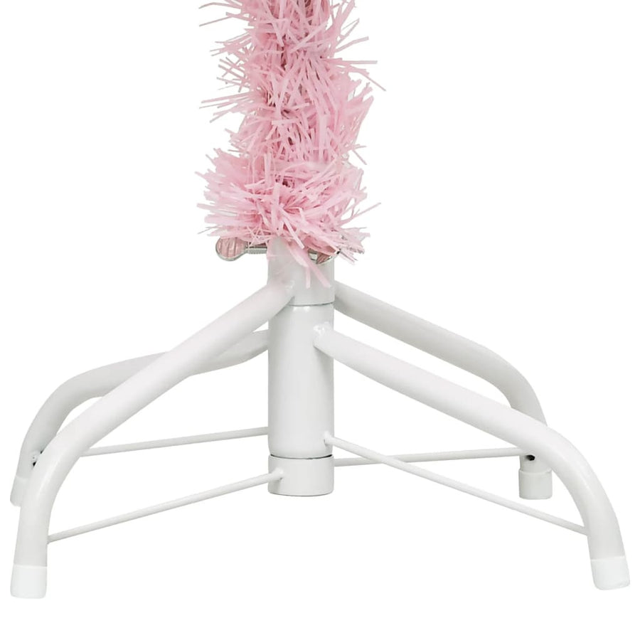 Konstgjord julgran på stativ, rosa, 240 cm, PVC