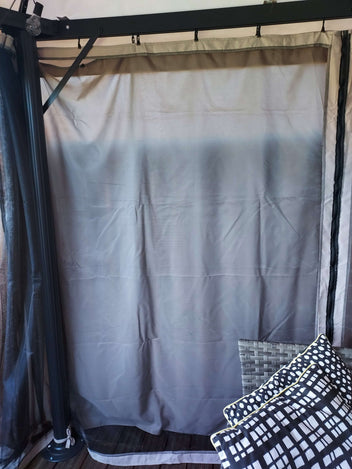 Trädgårdspaviljong 3 x 3 m – aluminiumram, myggnät, PVC-tak, ljusbeige