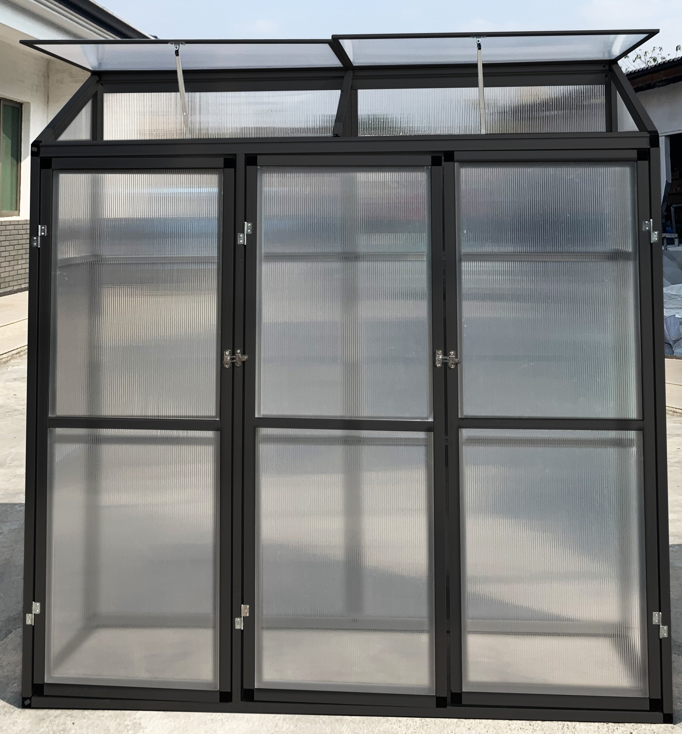 POHJOLA GARDEN Seinäkasvihuone 180 x 55cm, 4mm 610g/m2 Kennolevyt, musta