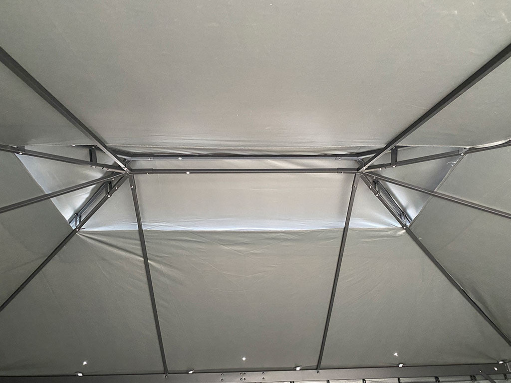 POHJOLA GARDEN Kestävä Pihapaviljonki 3x4m / Paviljonki Katos Terassille ja Pihalle Hyttysverkolla, Harmaa