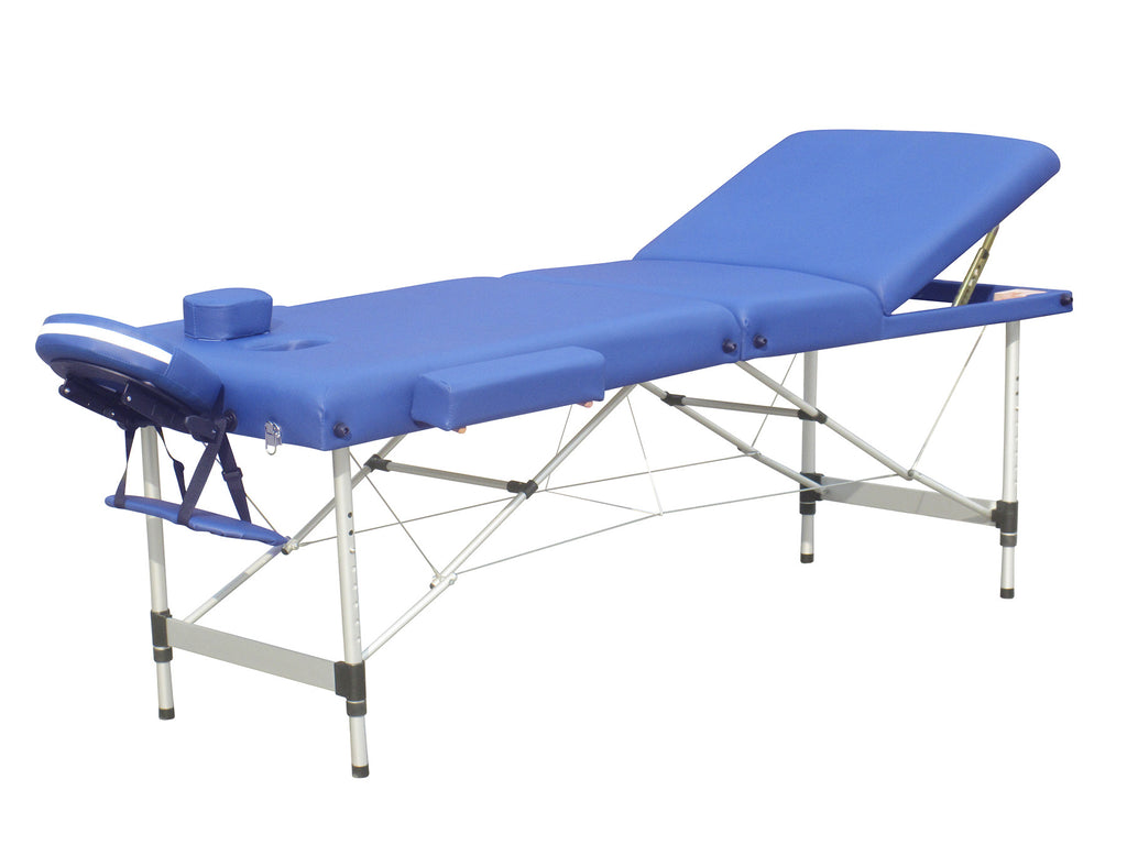 POHJOLAN URHEILUTARVIKE Taitettava Hierontapöytä LUXUS Alu 3-Vyöhykkeinen, 195x70cm, Sininen