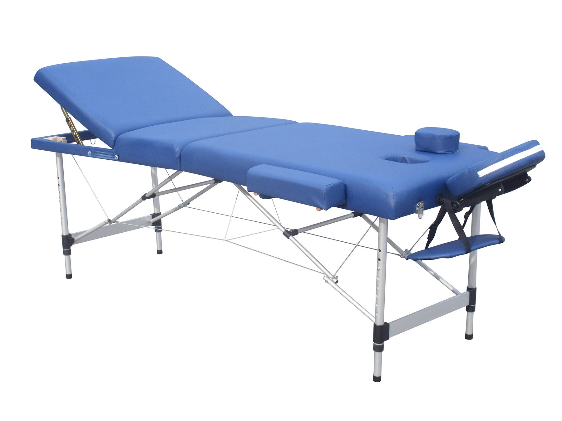 POHJOLAN URHEILUTARVIKE Taitettava Hierontapöytä LUXUS Alu 3-Vyöhykkeinen, 195x70cm, Sininen