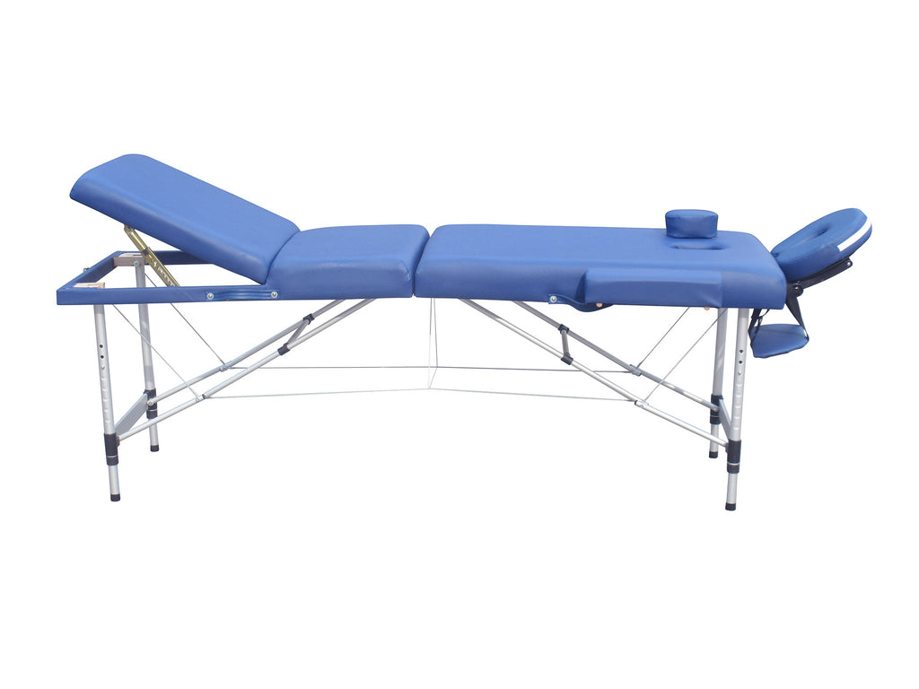POHJOLAN URHEILUTARVIKE Taitettava Hierontapöytä LUXUS Alu 3-Vyöhykkeinen, 195x70cm, Sininen