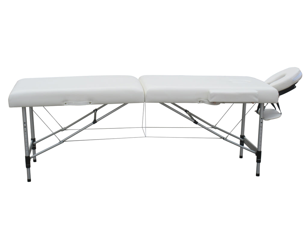 POHJOLAN URHEILUTARVIKE Taitettava Hierontapöytä LUXUS Alu 2V, 195x70cm, Valkoinen