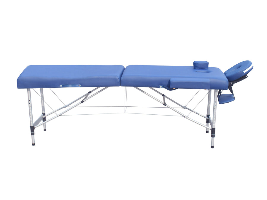 Massagebänk 195 x 70 cm – 7 cm stoppning, 250 kg bärförmåga, aluminiumram