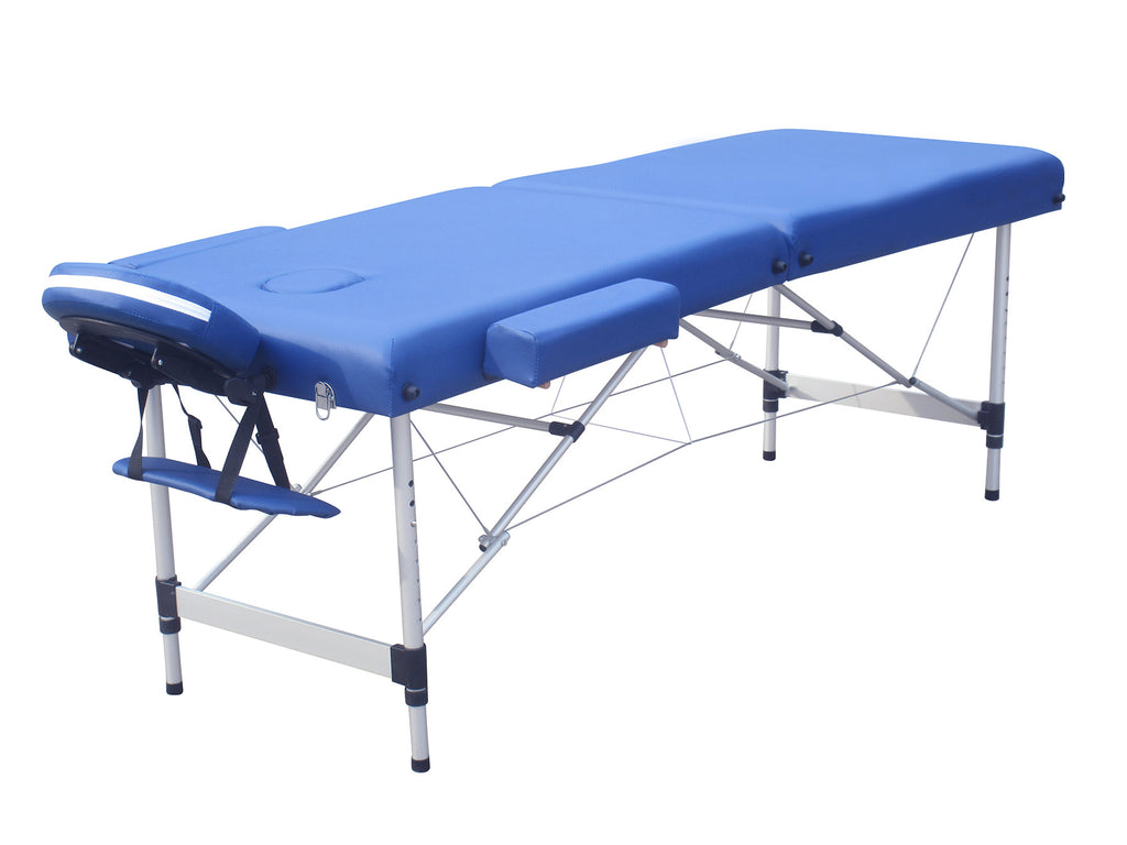 POHJOLAN URHEILUTARVIKE Taitettava Hierontapöytä LUXUS Alu 2V, 195x70cm, Sininen