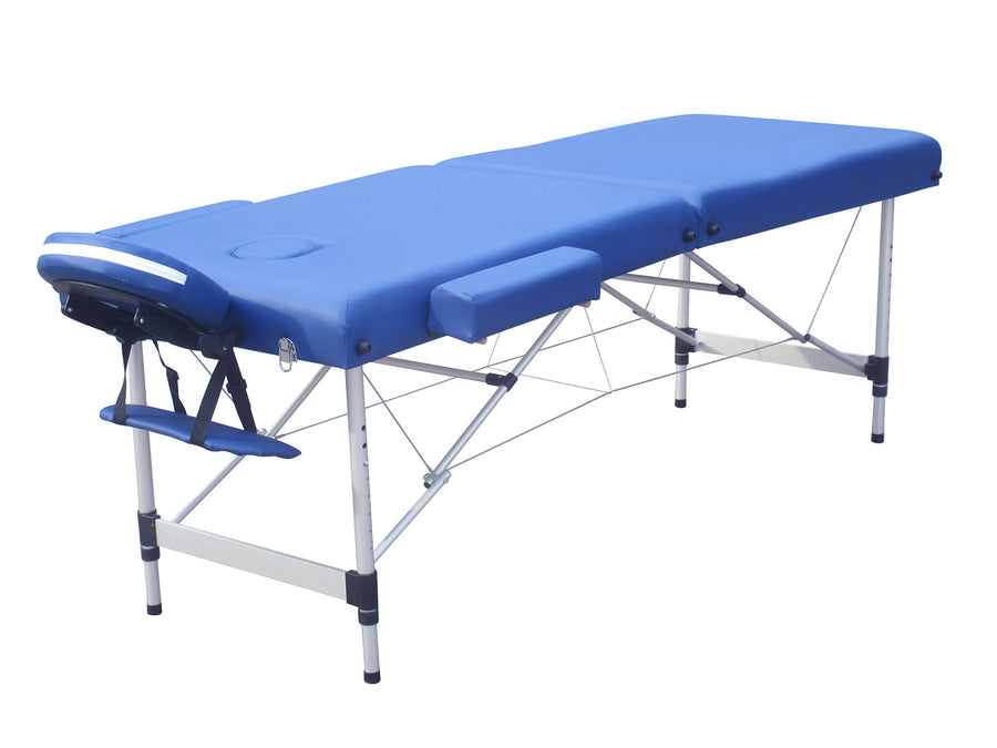 Massagebänk 195 x 70 cm – 7 cm stoppning, 250 kg bärförmåga, aluminiumram