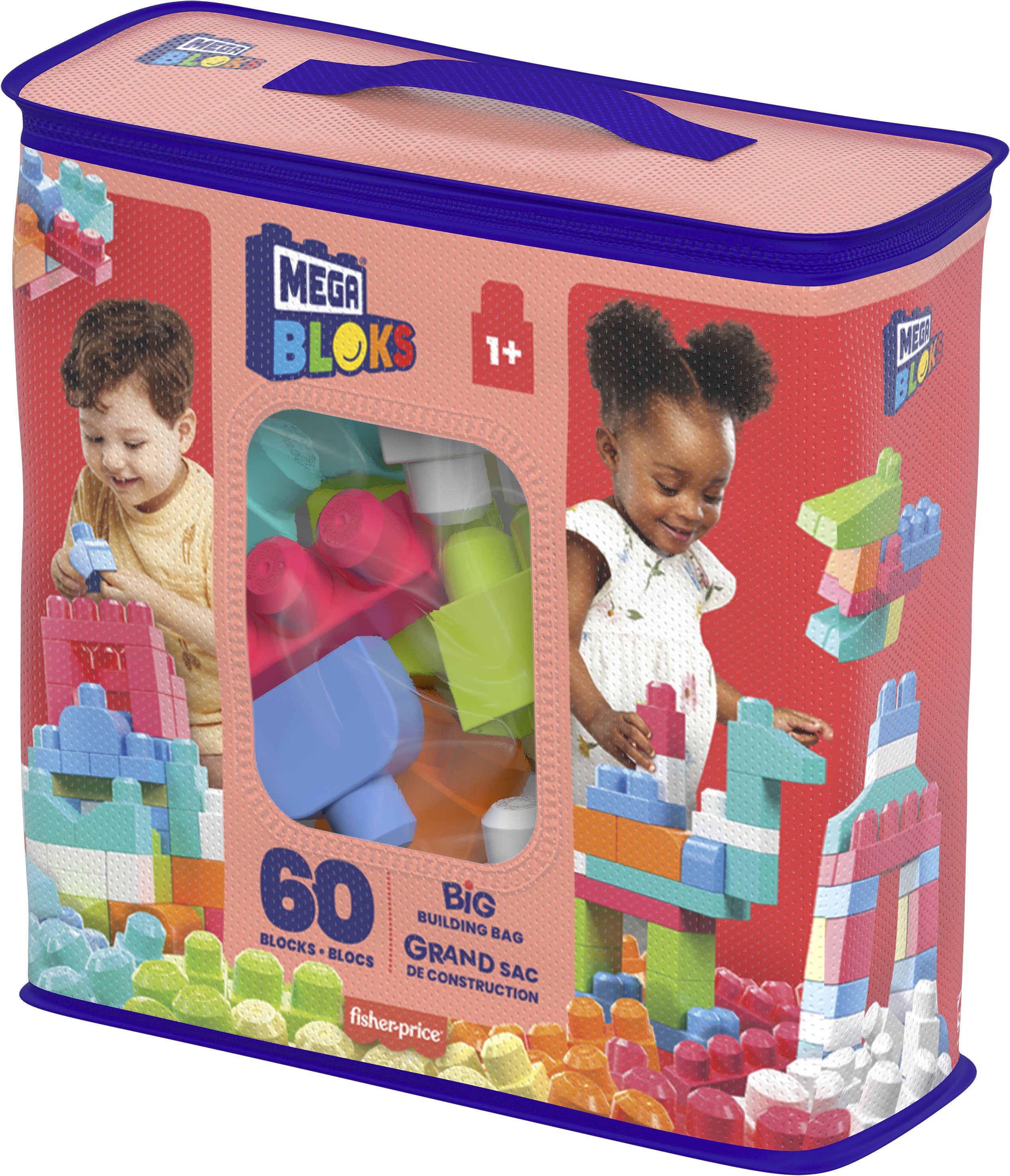 MEGA BLOKS BIG BUILDING BAG PINK 60 PALAA