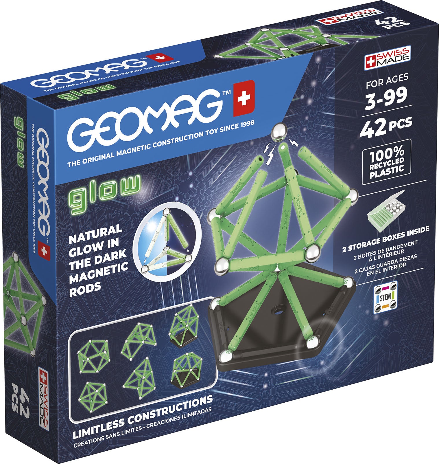 GEOMAG GLOW RECYCLED 42 PCS
