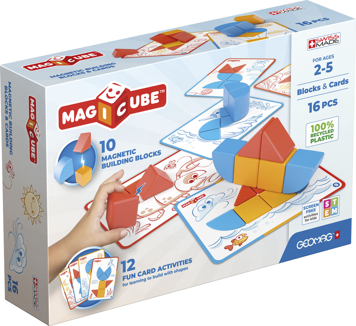 GEOMAG MAGICUBE RE SHAPES BLOCKS &amp; CARDS 16 PALAA