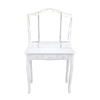 Pohjola Indoor Meikkipöytä Valoilla & jakkaralla AADA, 80 x 40 x 140 cm, Valkoinen