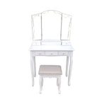 Pohjola Indoor Meikkipöytä Valoilla & jakkaralla AADA, 80 x 40 x 140 cm, Valkoinen