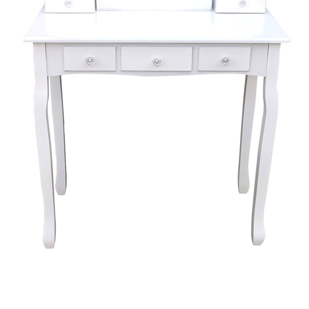 Pohjola Indoor Hollywood Meikkipöytä Valoilla AADA, 80 x 40 x 140 cm, Valkoinen