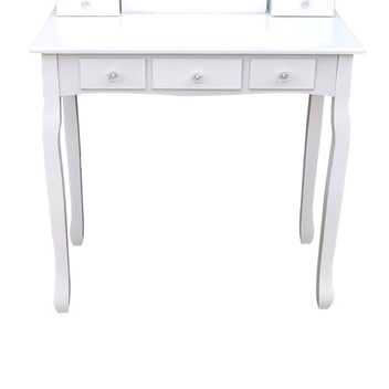 Hollywood-sminkbord 80 x 40 cm – LED-belysning, 6 lådor, USB-anslutning