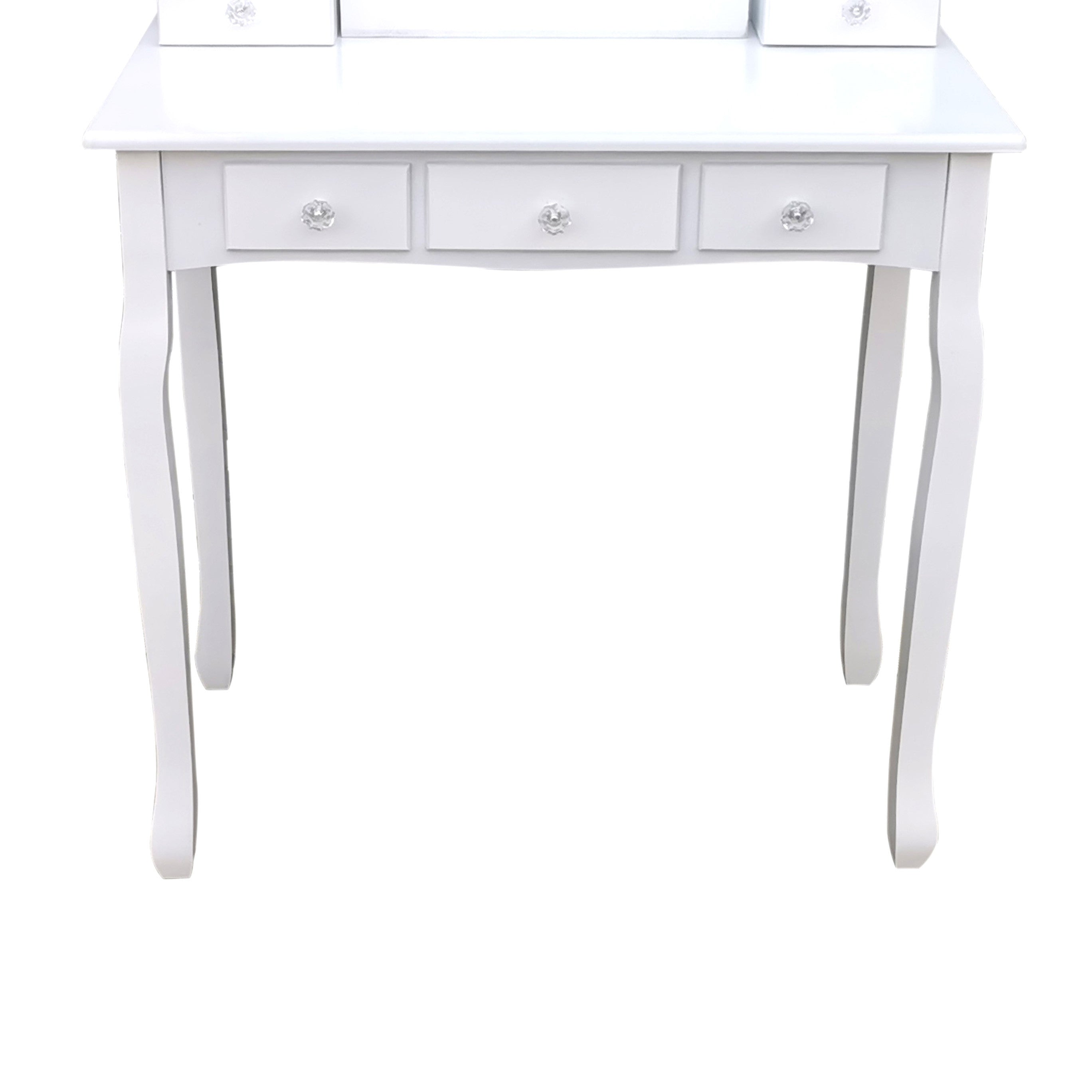 Pohjola Indoor Hollywood Meikkipöytä Valoilla AADA, 80 x 40 x 140 cm, Valkoinen