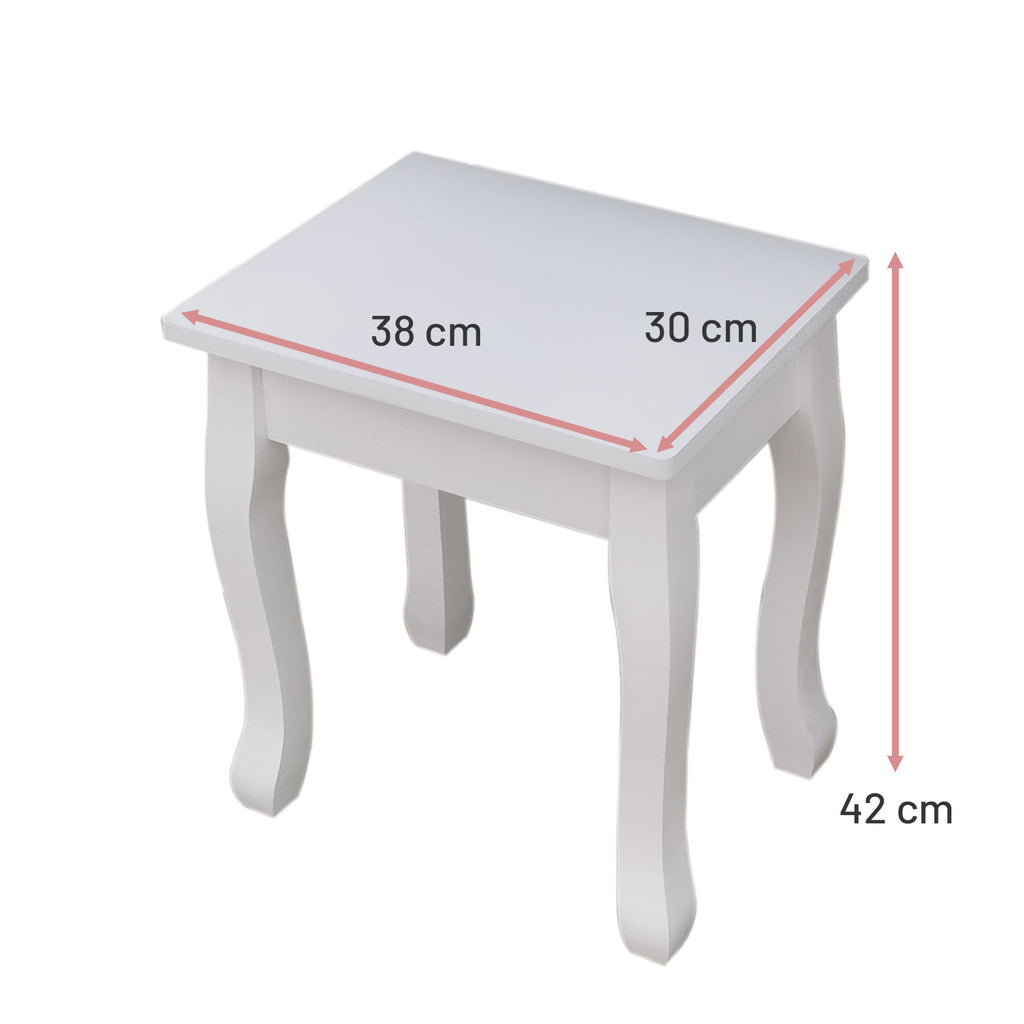 Pohjola Indoor Meikkipöydän Jakkara AVIVA, 38 x 30 x 42 cm, Valkoinen