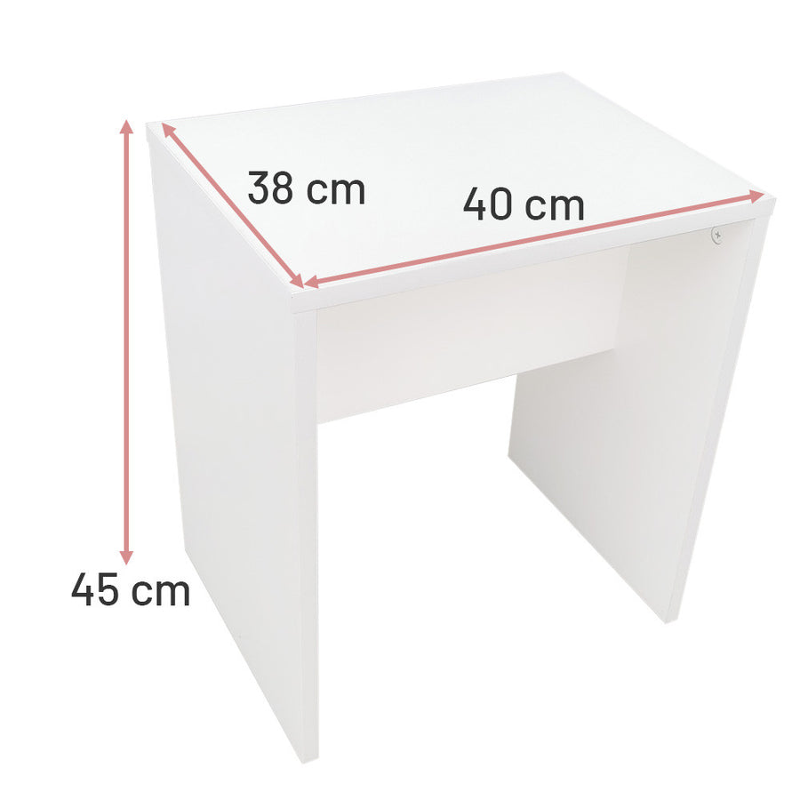 Sminkbordspall 40 x 30 x 45 cm – passar till OLIVIA-sminkbordet, MDF, vit