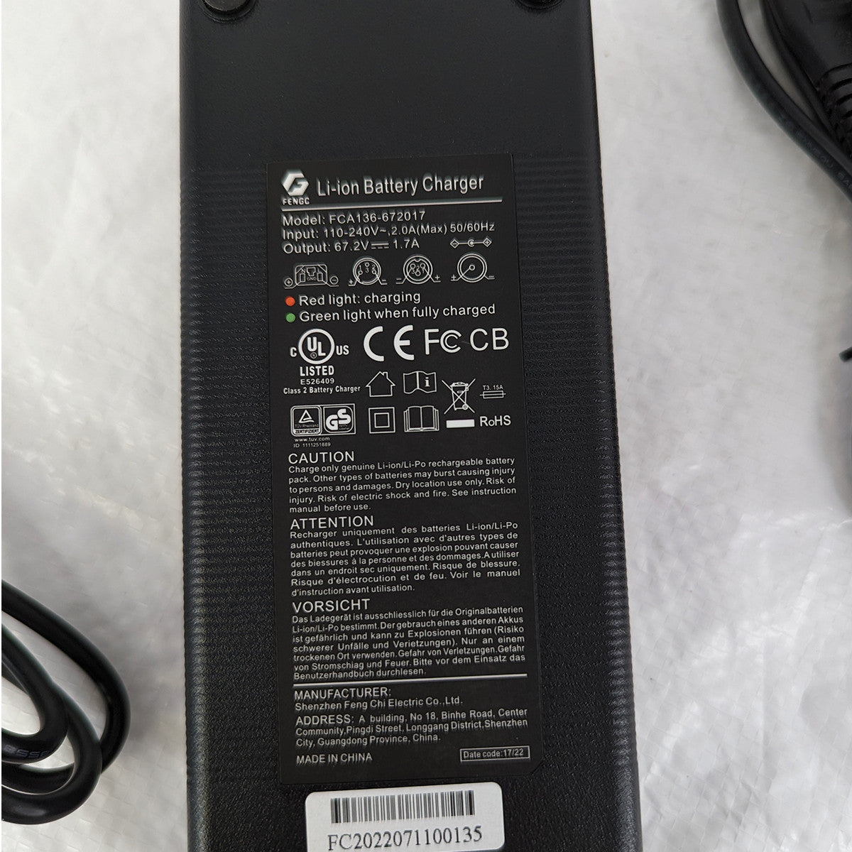 Sähköpotkulaudan laturi 60V 2A