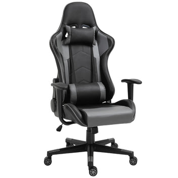 Ergonomisk spelstol, svart, 67,5 x 74 x 126–136 cm